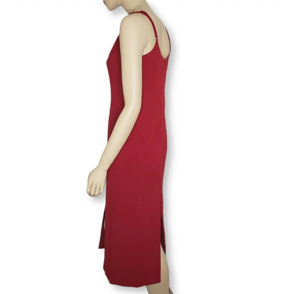 Dress the Population Devon Crepe Midi Dress Womens Medium Red - Picture 4 of 10